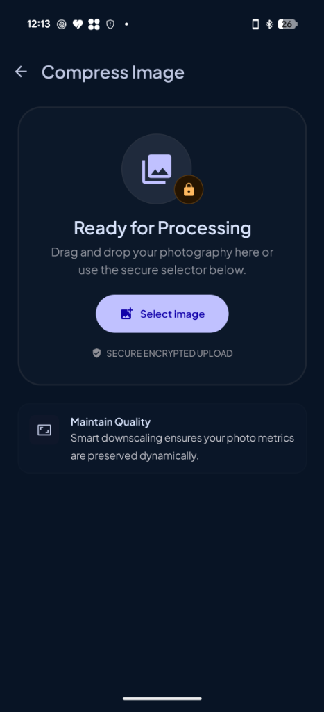 SafeShot Android Welcome Screen