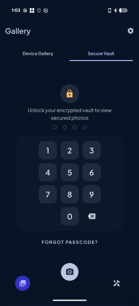 SafeShot Secure Vault Mockup